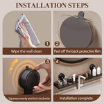 Sink Shelf Walnut & Aluminum No-Drill Suction Mount
