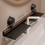Sink Shelf Walnut & Aluminum No-Drill Suction Mount