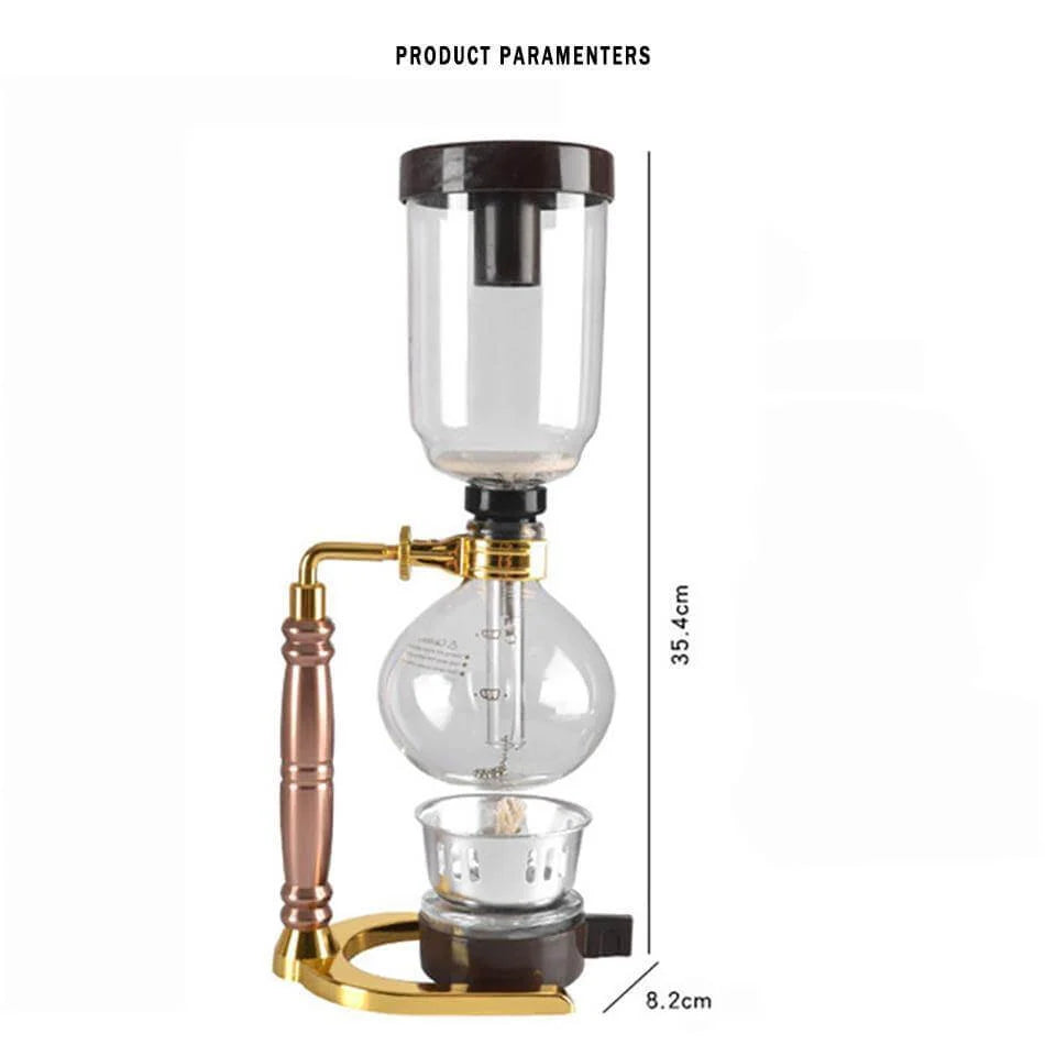 Siphon Coffee Maker High-Temperature Glass 3-Cup Capacity