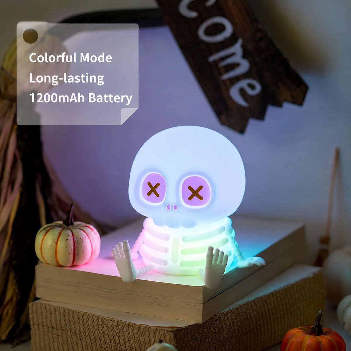 Skeleton Night Light Tap-Control Rechargeable USB-C LED