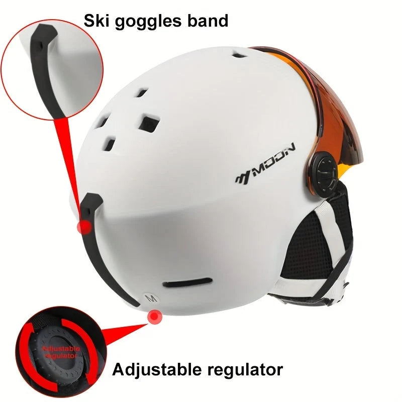 Ski Helmet Lightweight Adjustable Breathable Removable Goggles & Chin Cushion