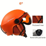 Ski Helmet Lightweight Adjustable Breathable Removable Goggles & Chin Cushion