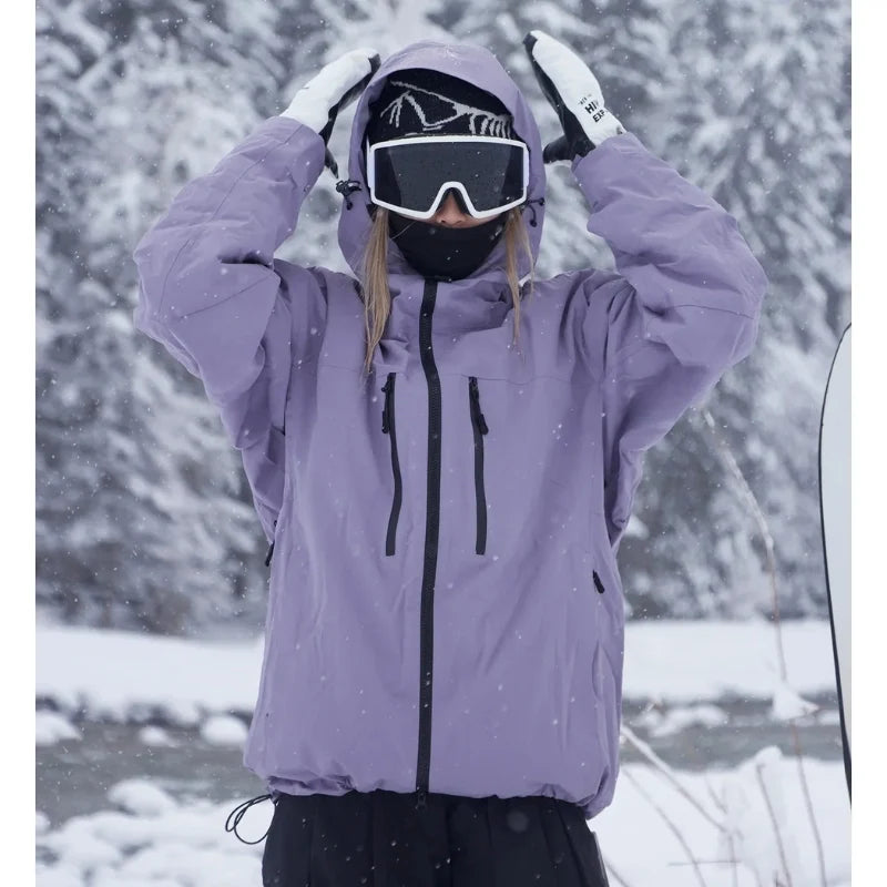 Ski Jacket Hooded Roomy Fit Practical Pockets