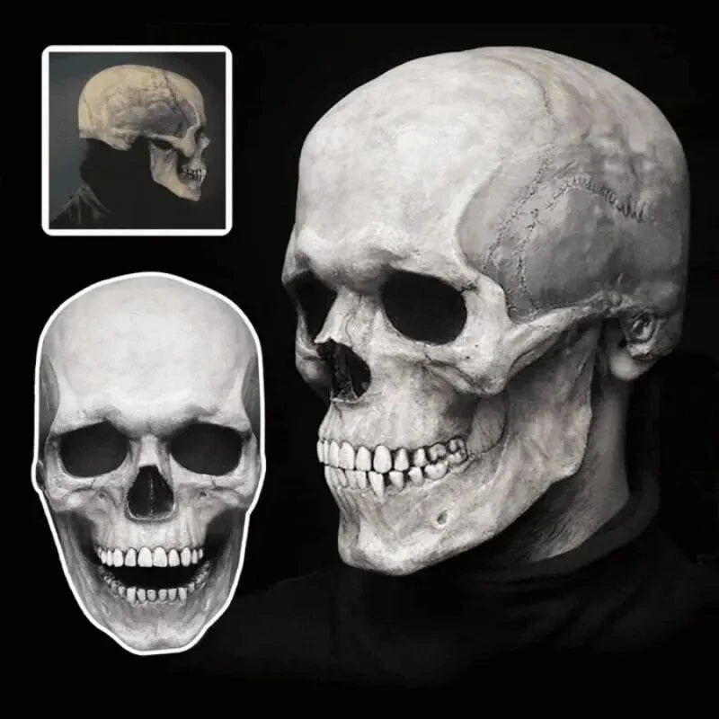 Skull Mask Full-Head Latex Movable Jaw Anatomical Design