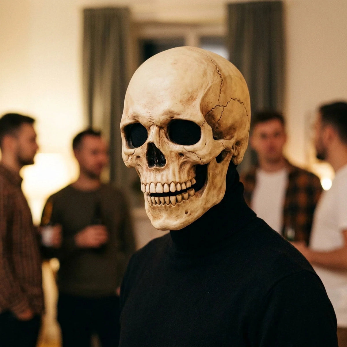 Skull Mask Full-Head Latex Movable Jaw Anatomical Design