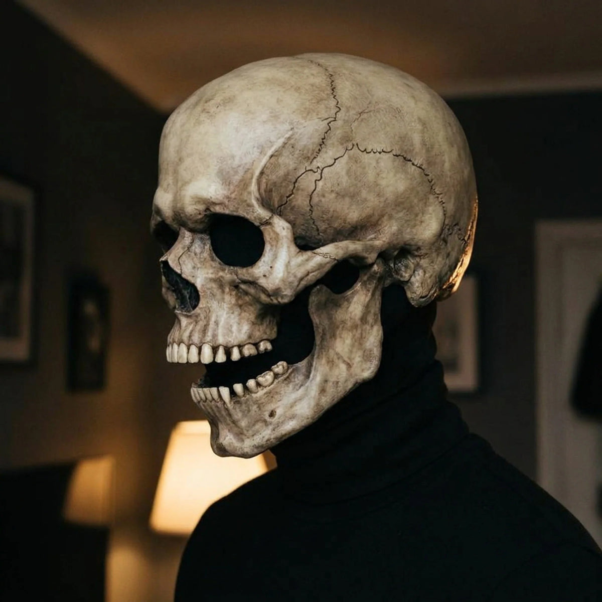 Skull Mask Full-Head Latex Movable Jaw Anatomical Design