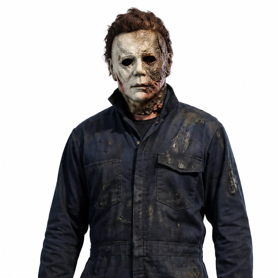 Slasher Mask Natural Latex Full Head Coverage Attached Hair