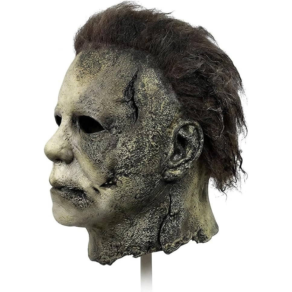 Slasher Mask Natural Latex Full Head Coverage Attached Hair