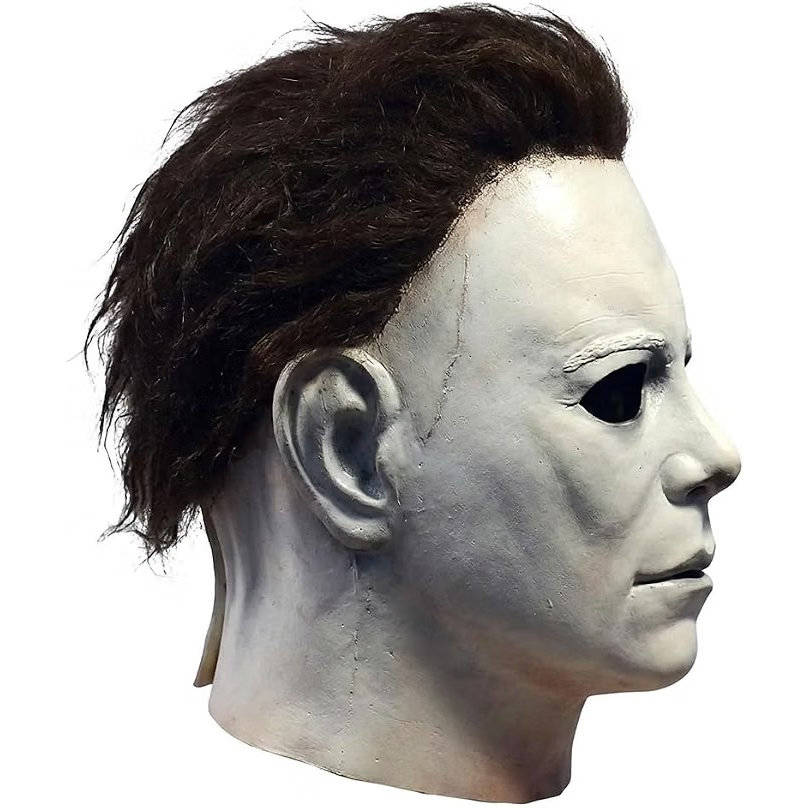 Slasher Mask Natural Latex Full Head Coverage Attached Hair