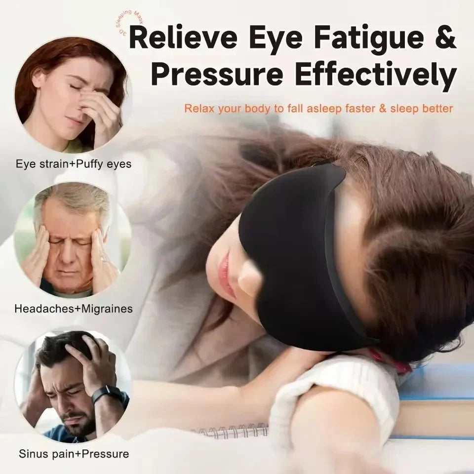 Sleep Mask Contoured Light-Blocking Memory Foam Pressure-Free Fit