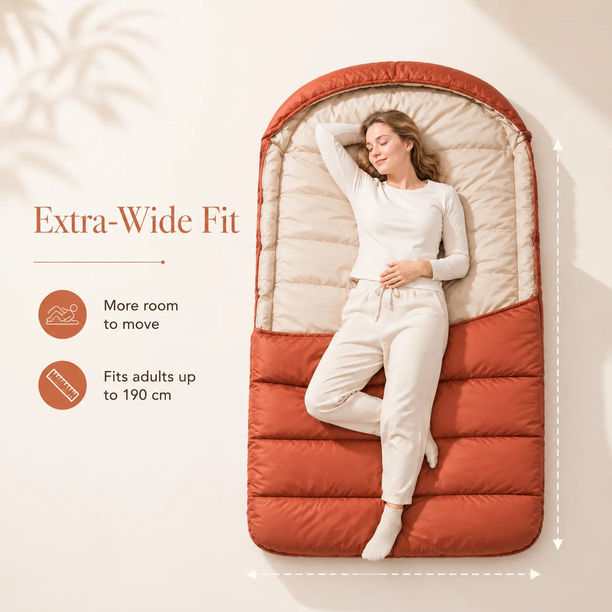 Sleeping Bag 3-Season Extra-Wide Cotton Fill