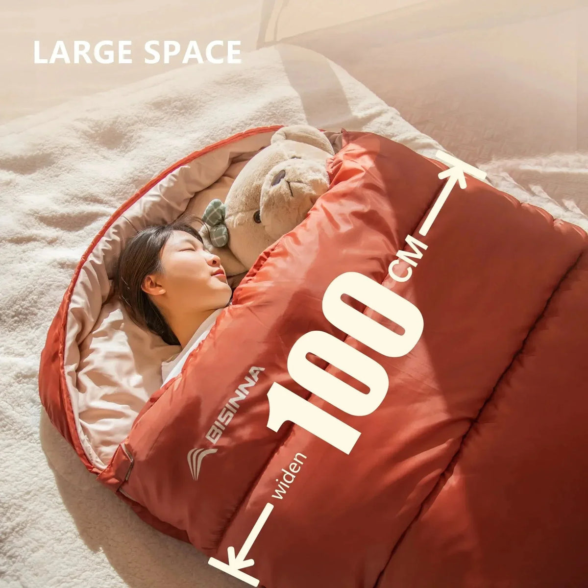 Sleeping Bag 3-Season Extra-Wide Cotton Fill