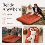 Sleeping Bag 3-Season Extra-Wide Lightweight Cotton