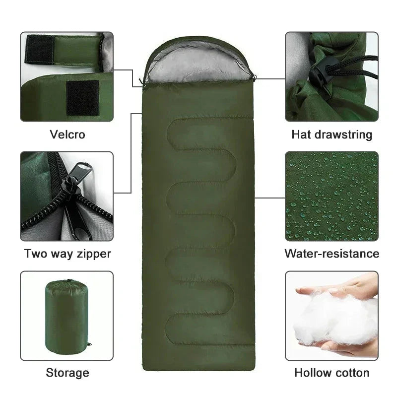 Sleeping Bag 4-Season Ultralight Water-Repellent Cotton Lining