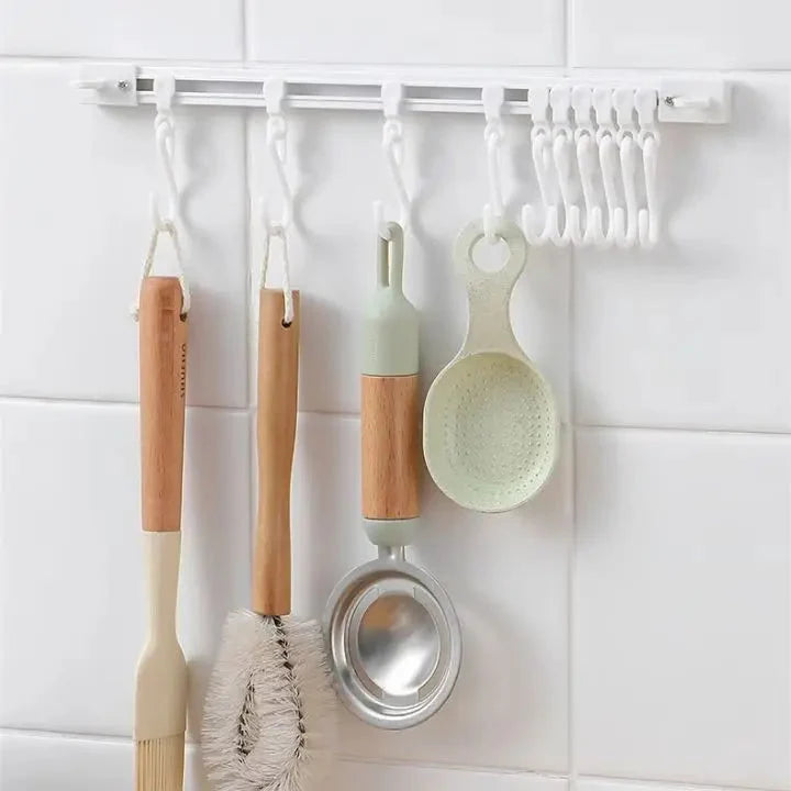 Sliding Rail Hooks Stainless Steel Set of 10