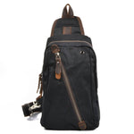 Sling Backpack Canvas Multiple Compartments Compact Carry