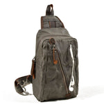 Sling Backpack Canvas Multiple Compartments Compact Carry
