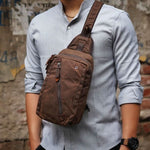Sling Backpack Canvas Multiple Compartments Compact Carry