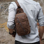 Sling Backpack Canvas Multiple Compartments Compact Carry