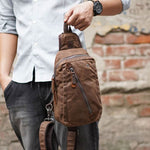 Sling Backpack Canvas Multiple Compartments Compact Carry
