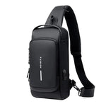 Sling Bag Anti-Theft Combination Lock USB Charging Port