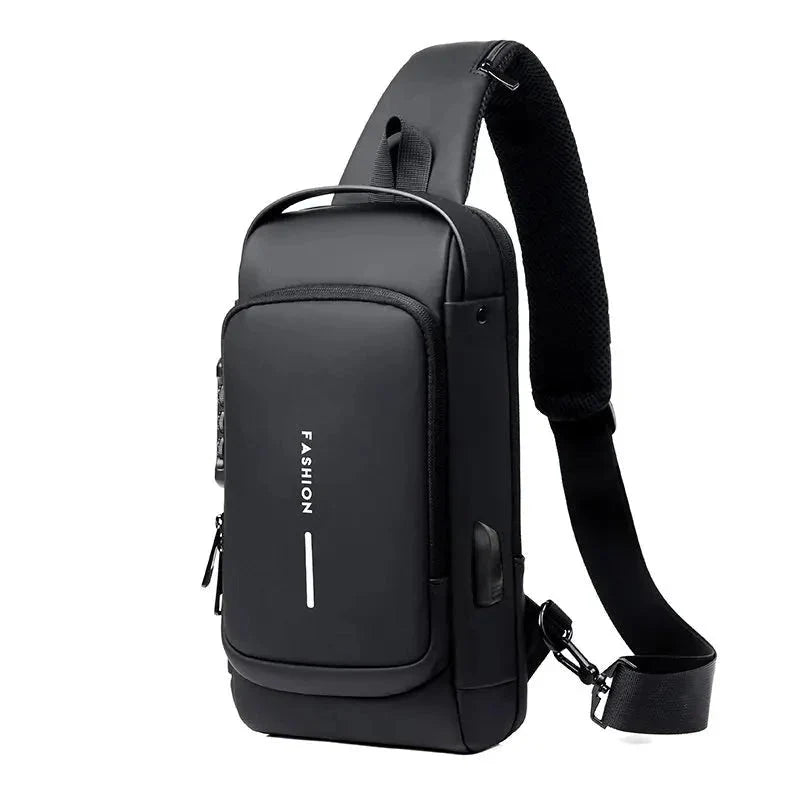 Sling Bag Anti-Theft Combination Lock USB Charging Port