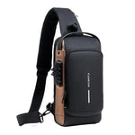 Sling Bag Anti-Theft Combination Lock USB Charging Port