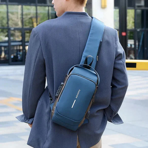 Sling Bag Anti-Theft Combination Lock USB Charging Port