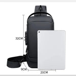 Sling Bag Anti-Theft Combination Lock USB Charging Port