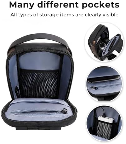 Sling Bag Water-Resistant PU Leather Combination Lock Hidden Pocket