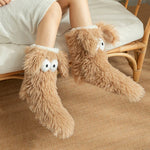 Slipper Socks Fleece-Lined Non-Slip Monster Design
