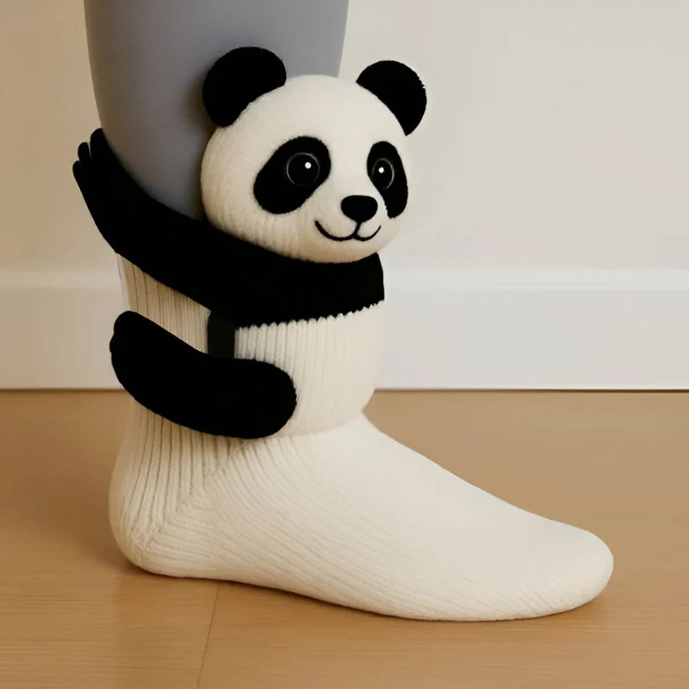 Slipper Socks Fleece Warmth Non-Slip Grip Soles 3D Animal Designs