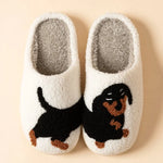 Slippers Cotton Dachshund Motif Lightweight Warmth for Winter