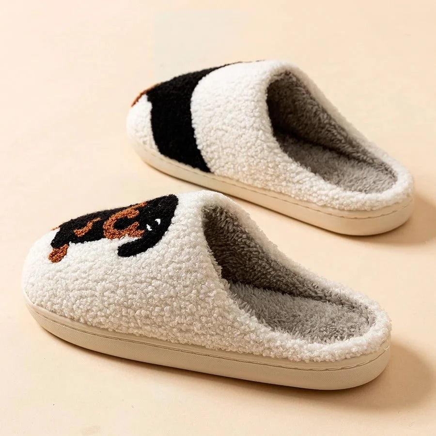 Slippers Cotton Dachshund Motif Lightweight Warmth for Winter