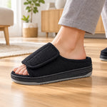 Slippers Extra-Wide Adjustable Open-Toe Pressure-Relieving Insole