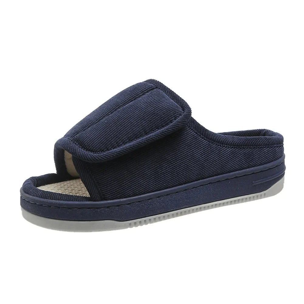 Slippers Extra-Wide Adjustable Open-Toe Pressure-Relieving Insole