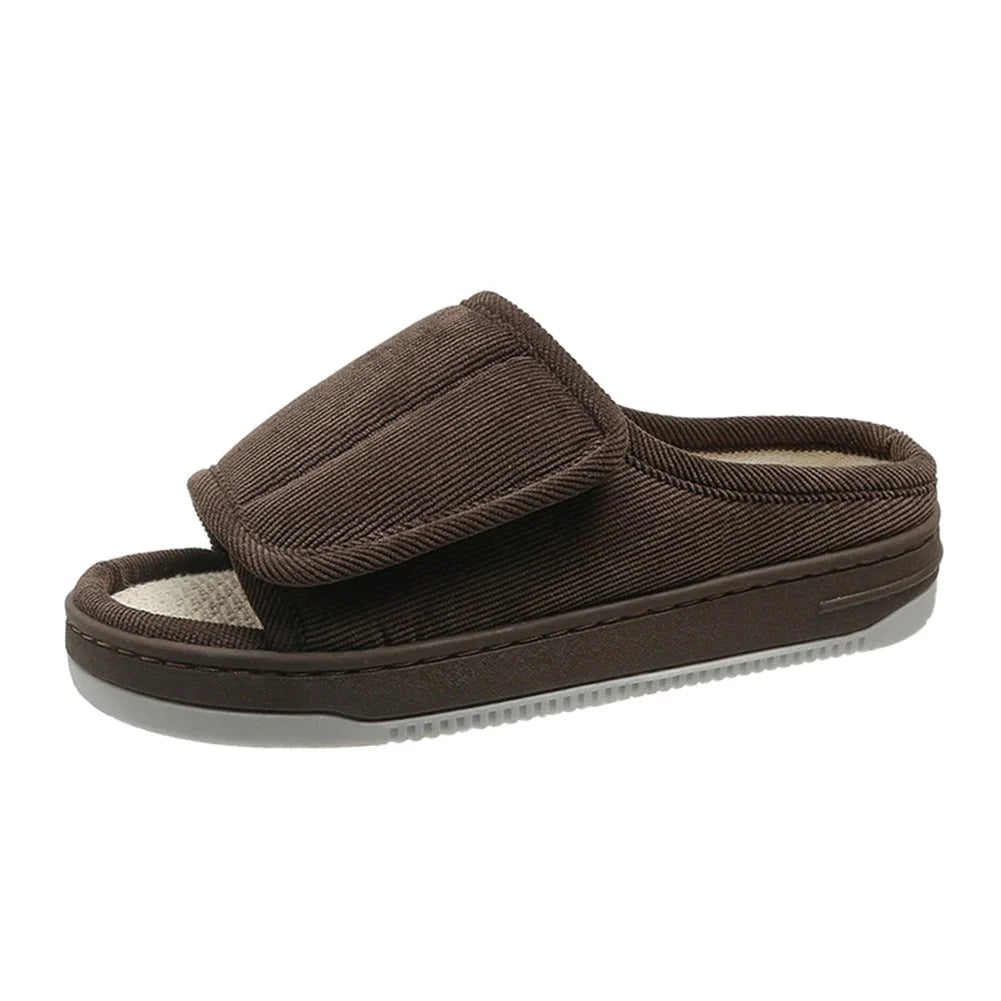 Slippers Extra-Wide Adjustable Open-Toe Pressure-Relieving Insole