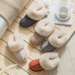 Slippers Faux Fur Warm Slip-On Rubber Sole