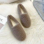 Slippers Faux Wool Lined Padded Footbed Mule Design