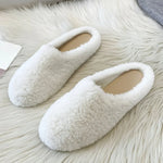 Slippers Faux Wool Lined Padded Footbed Mule Design