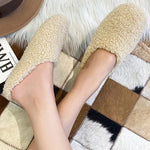 Slippers Faux Wool Lined Padded Footbed Mule Design