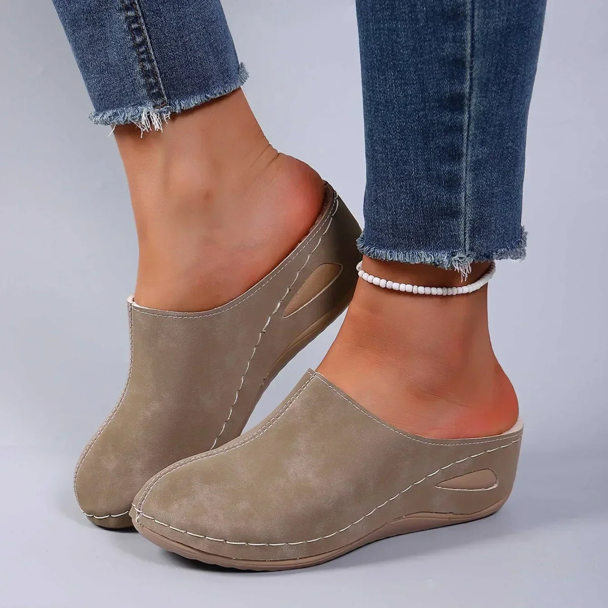 Slippers Fleece Lined Orthopedic Support Non-Slip Sole