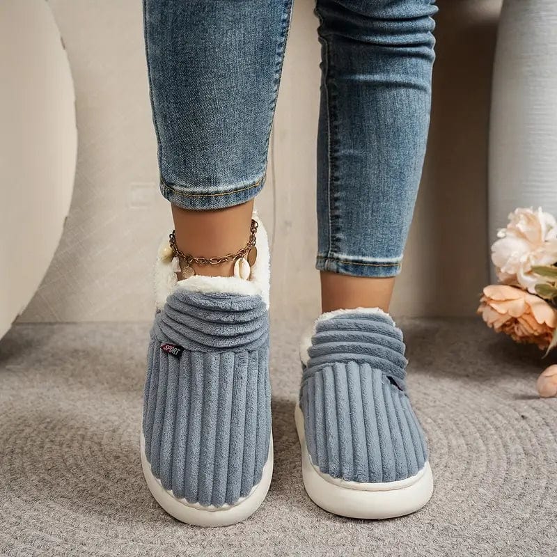 Slippers Fluffy Lining Orthopedic Fit Non-Slip Sole