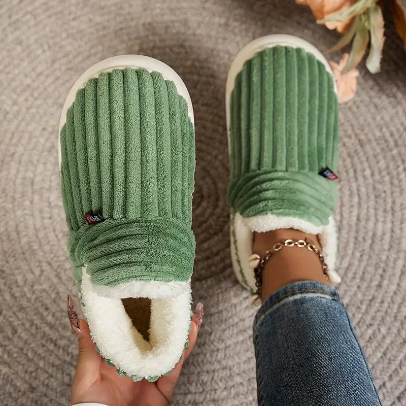 Slippers Fluffy Lining Orthopedic Fit Non-Slip Sole