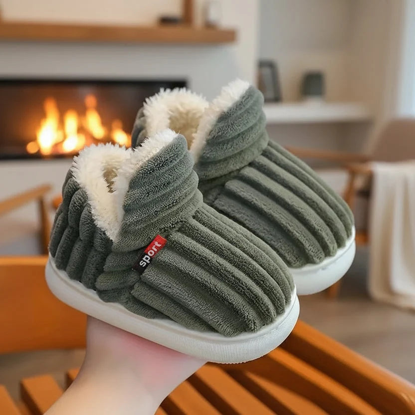 Slippers Fluffy Lining Orthopedic Fit Non-Slip Sole