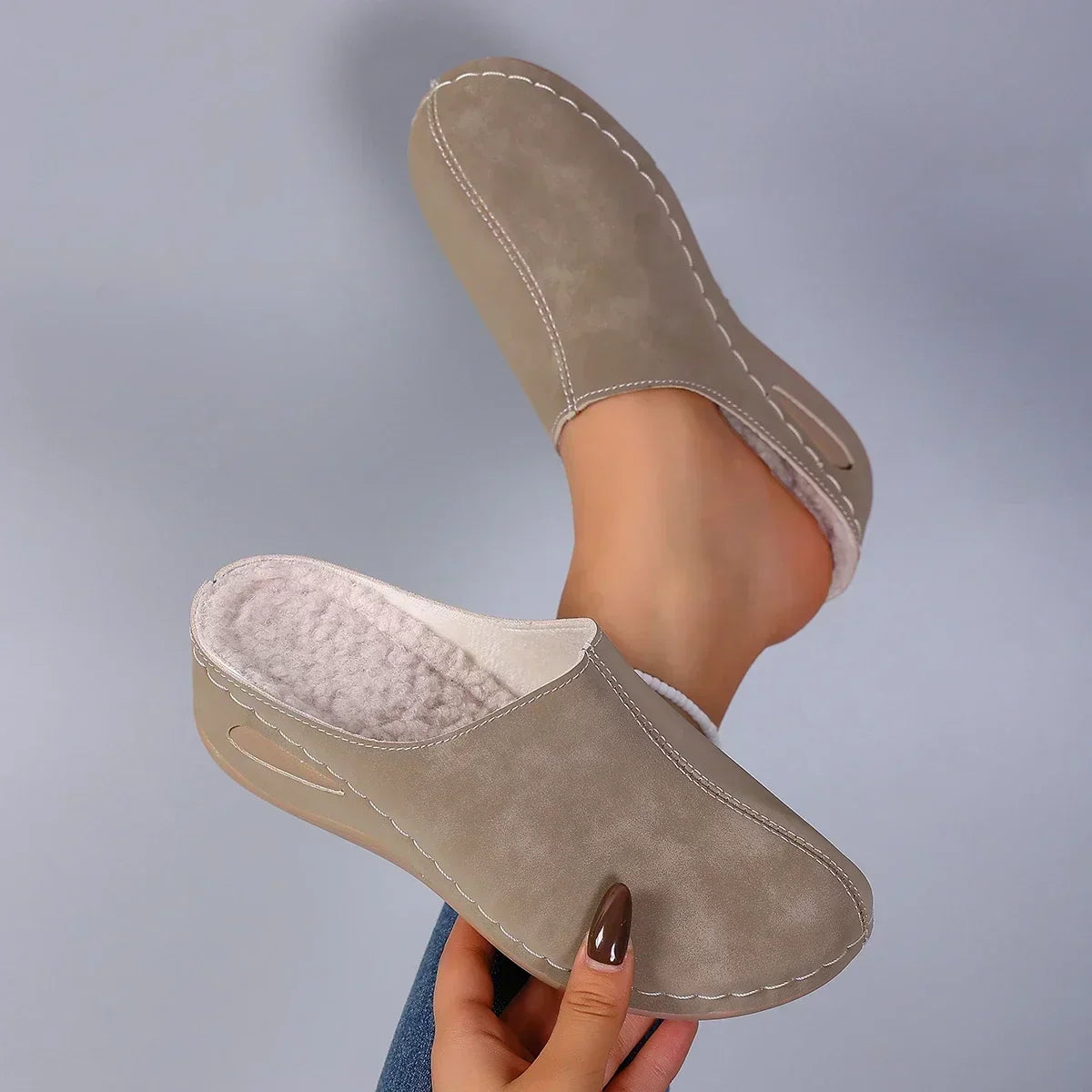 Slippers Orthopedic Arch Support Plush Lining Cushioned Sole