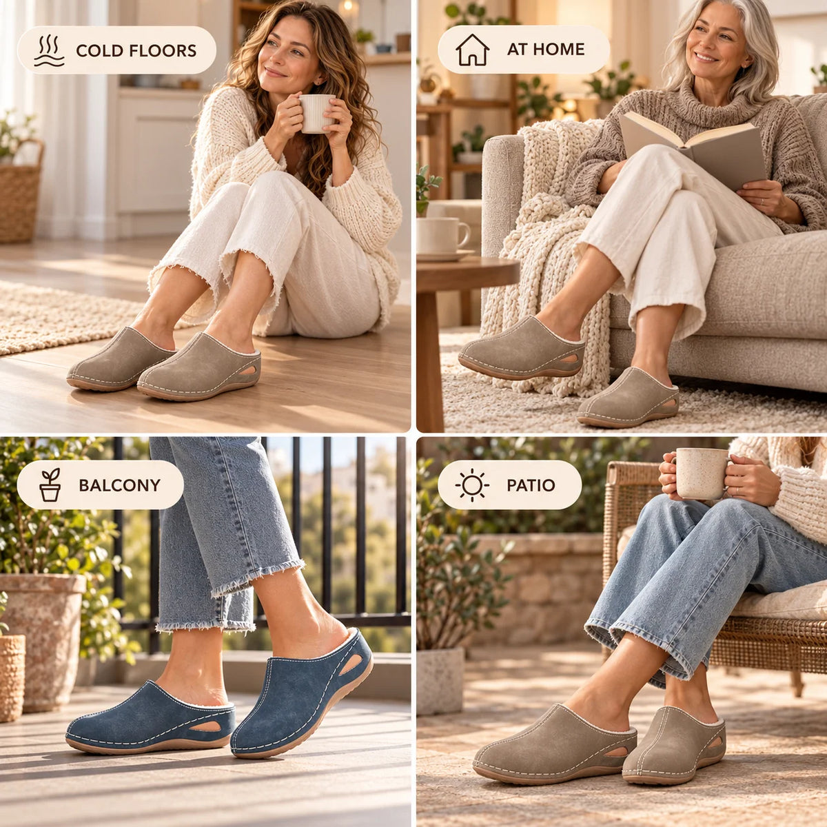 Slippers Orthopedic Arch Support Plush Lining Cushioned Sole