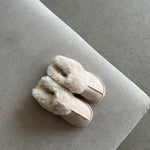 Slippers Plush Faux Fur Upper Rubber Sole Slip-On Design