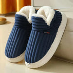 Slippers Plush Lined Non-Slip Rubber Sole Slip-On