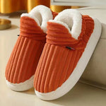 Slippers Plush Lined Non-Slip Rubber Sole Slip-On